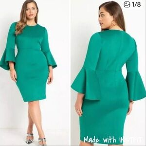 Eloquii Green Midi Dress